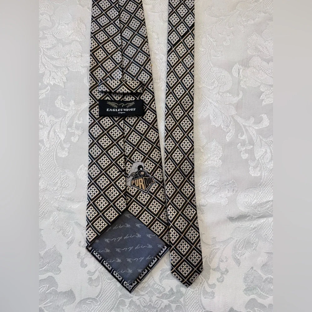 Perdue Boilermakers Train Eagles Wings Neck Tie‎ Silk College Sports Logo Preppy